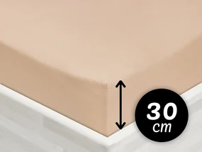 Jersey napínacie prestieradlo na vysoký matrac JR-033 Béžové 80 x 200 - výška 30 cm