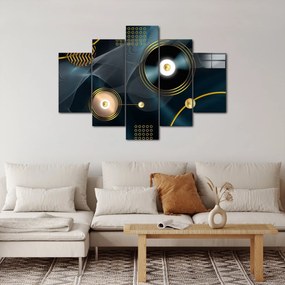 Obraz - Zlaté kruhy (150x105 cm)