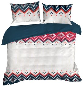VIANOČNÉ RENFORCÉ OBLIEČKY NORDIC 200X220 CM, 2KS 70X80 CM VZOROVANÉ