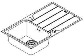 GROHE 31571SD1 - Drez K500 860 × 500 mm z nerezovej ocele