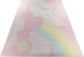 Detský koberec KIDS-294 Crystal Print ružový so zvieracím vzorom Rozmer: 200x300 cm