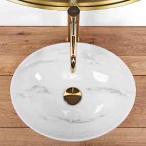 Rea Sofia Nature Marble, umývadlo na dosku 410x345x150mm, imitácia kameňa, REA-U6605