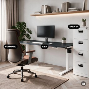 Elektrický stôl s nastaviteľnou výškou ergonomický bielo-antracitový,1600x800 mm: ARIA