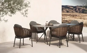 Záhradný set Borneo: stôl a 6 stoličiek