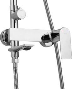 Rea Storm, vaňová/sprchová súprava s dažďovou hlavovou sprchou a ručnou sprchovou hlavicou, chrómová, REA-P4882