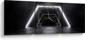 Obraz - Futuristický tunel (s hodinami) (90x30 cm)