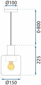 Toolight, závesné stropné svietidlo 1xE27 APP1011-1CP, oranžová, OSW-09480