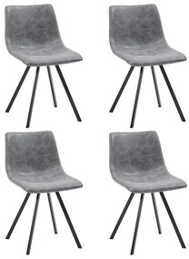 Jedálenské stoličky 4 ks, sivé, umelá koža 281480