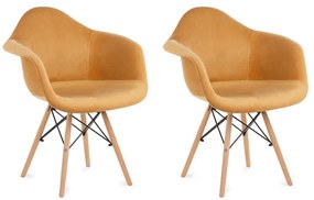 SADA 2x Jedálenská stolička NEREA 80x60,5 cm žltá/buk