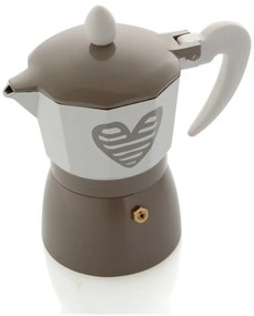 Sivá moka kanvička pre 3 šálky Brandani Hearbeat