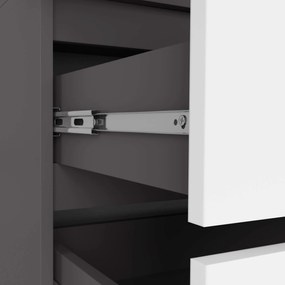 Šatní skříň CLP S 90 cm 2 dveře 2 zásuvky grafitově šedá/bílá