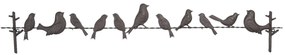 Kovová nástenná dekorácia s vtáčikmi - 104 * 2 * 15 cm