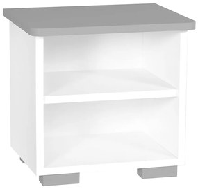 Nočný stolík Bb10  Biely+Šedá