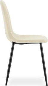 Set štyroch jedálenských stoličiek PADVA zamatové béžové / čierne nohy (4 ks)