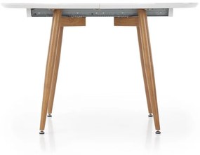Oválny rozkladací jedálenský stôl Edward 120/200 cm biely/medový dub
