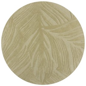 Kusový koberec Solace Lino Leaf Sage kruh, 160x160 (priemer) kruh, zelená, obývacia izba, Flair Rugs