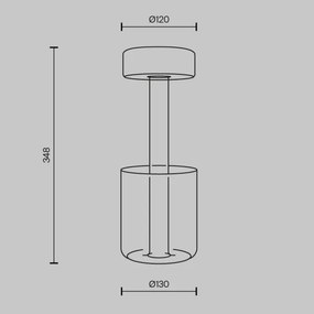 Maytoni MOD229TL-L3B3K3 - LED stmievateľná prenosná stolná lampa 3W/5V čierna/še