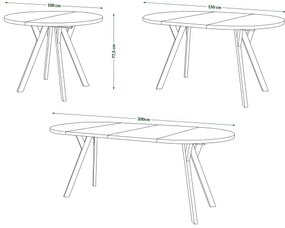 Rozkladací jedálenský stôl ARTUR dub artisan/čierna