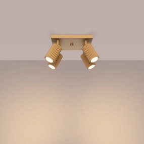 Stropné svietidlo Karbon, 4x zlaté kovové tienidlo, (možnosť polohovania)