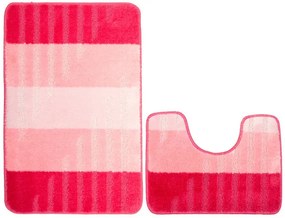 Sada kúpeľňových koberčekov VIC ružová, pruhy