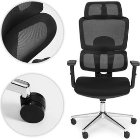 Ergonomická sieťovaná kancelárska stolička s nastaviteľnou opierkou hlavy