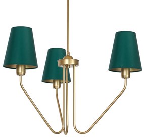 Luster Victoria, 3x zelené textilné tienidlo, g