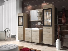 Kúpeľňový nábytok Apogon I, Farby: san remo / san remo, Sifón: bez sifónu, Osvetlenie: bez osvetlenia, Umývadlová batéria: Maro Blo 020M