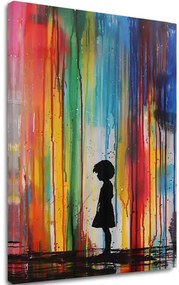 Obraz Rainbow Silhouette na plátne | Maľovaná štruktúra