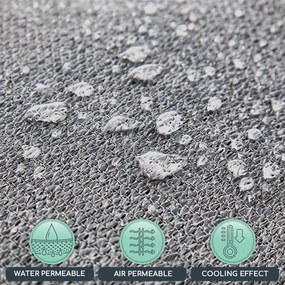 Obdĺžniková slnečná clona, 2 × 3 m, s upevňovacími krúžkami, polyester, priedušná