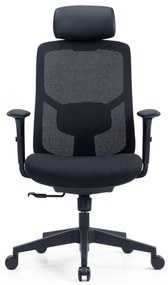 Kancelárska ergonomická stolička PYLON — látka, čierna / viac farieb Modrá Bez podhlavníka