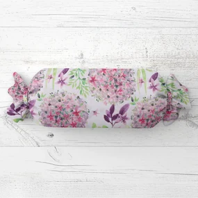 Biante Vankúš valec bonbon Sandra SA-385 Ružové cibuľové kvety na bielom 15x80 cm