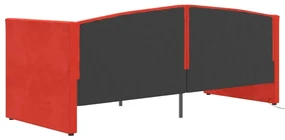 Pohovka s matracom a USB vínovo-červená zamatová 90x200 cm