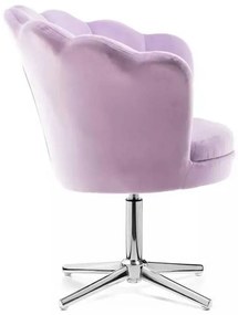LuxuryForm DESIGN Kreslo FREY VELUR na striebornom kríži - levanduľa