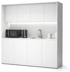PLAN Kuchynka NIKA s drezom a batériou 1963 x 600 x 2000 mm, biela, pravá