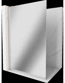 Mexen Kioto L sprchová stena Walk-in 110 x 200 cm, zrkadlo, brúsená meď - 800-110-103-65-50