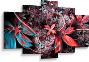 Abstraktný obraz exotických kvetov (150x105 cm)
