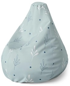 Sablio Sedací vak Pear Modré a Biele lístky - 70 x 95 x 15 cm