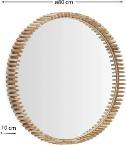 Nástenné zrkadlo s dreveným rámom ø 80 cm Polke – Kave Home