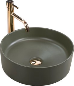 Rea Sami, umývadlo na dosku 360x360x115 mm, tmavá zelená matná, REA-U4567