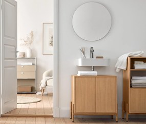 Umývadlová skrinka s drevenou dyhou