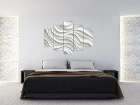 Obraz - 3D biele vlny (150x105 cm)