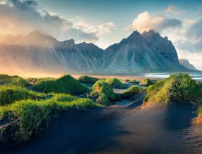 Umelecká fotografie Black sand dunes on the Stokksnes headland, Andrew_Mayovskyy, (40 x 30 cm)