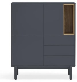 Tmavosivá vysoká komoda 100x120 cm Corvo - Teulat