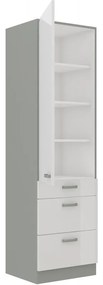 Kuchynská linka Bianka 350 cm - sivá / biely lesk