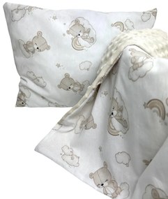 INTERMEDIC SK Set Intermedic do kočíka Teddy/minky béžová 100x75/40x30 cm
