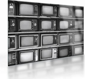 Sklenený obraz - Retro televízie (70x50 cm)