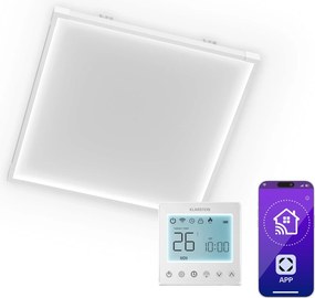 Klarstein Wondersky infračervený panel | 360 W | 4 - 8 m² | minimalistický dizajn | 60 cm x 60 cm