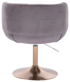 LuxuryForm DESIGN Kreslo MONTANA VELUR na zlatom tanieri - šedé