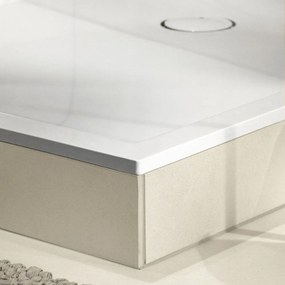 VILLEROY &amp; BOCH Futurion Flat obdĺžniková sprchová vanička z materiálu Quaryl, štandardný model, 1200 x 800 x 25 mm, biela alpská, UDQ1280FFL2V-01