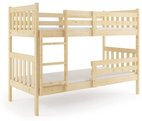Poschodová posteľ s matracmi NATURAL 200x90 borovica